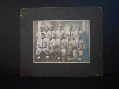 Early Base Ball Team with Equipment and Mascot